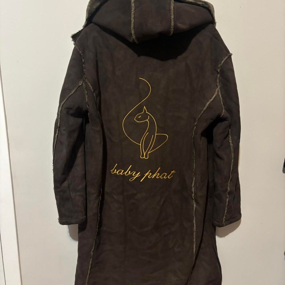 Baby phat Women's Brown faux Shearling Coat Size Small